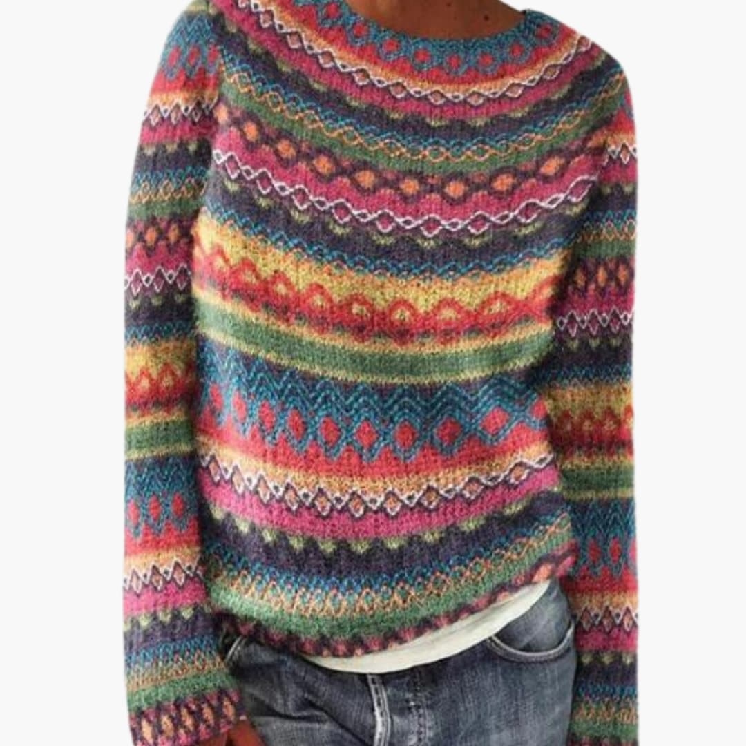 Damen Strickpullover mit langen Ärmeln und gerippter Oberfläche