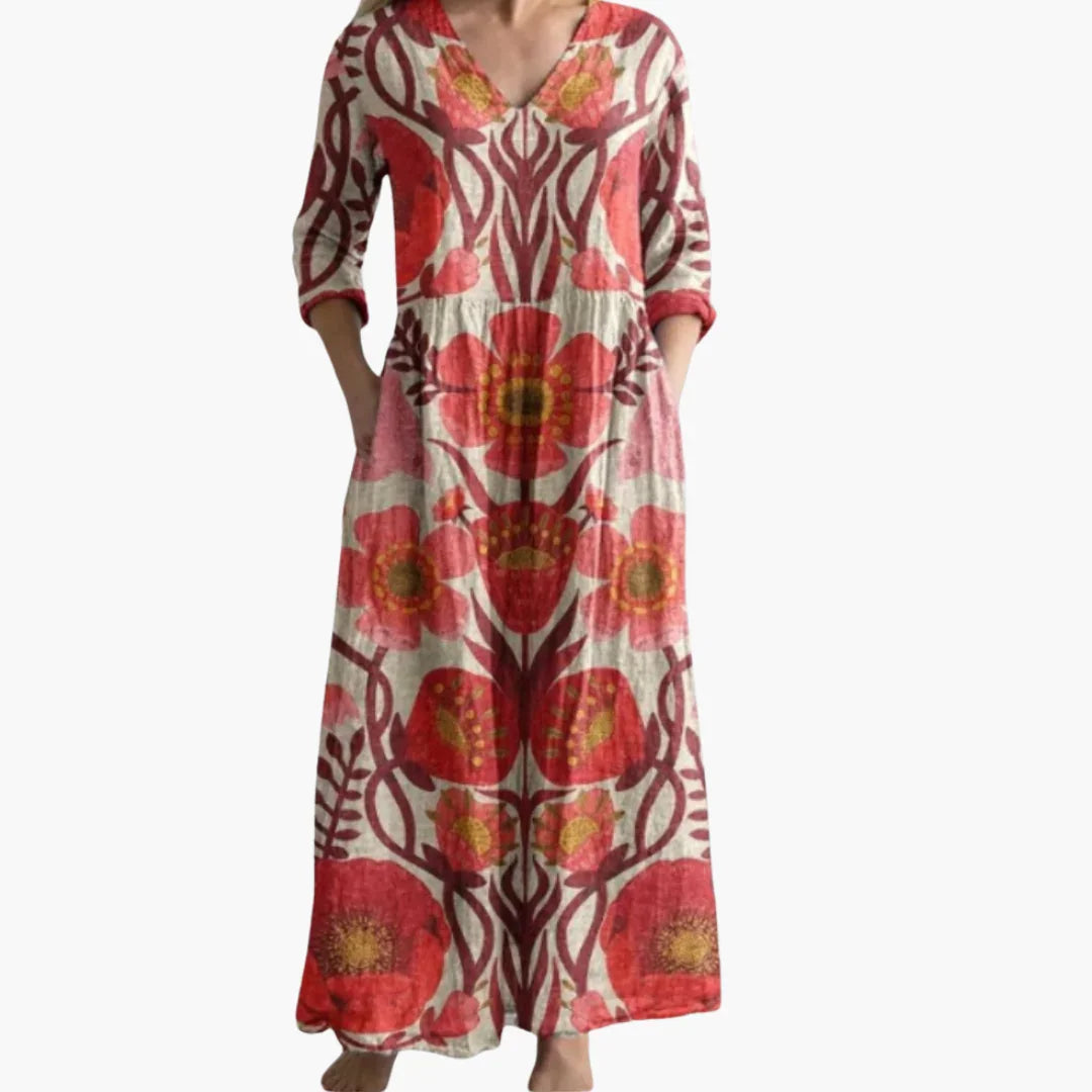 Bedrucktes Boho Maxi Kleid für Damen