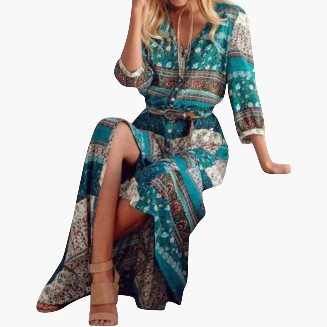 Boho Pattern Midi Kleid für Damen