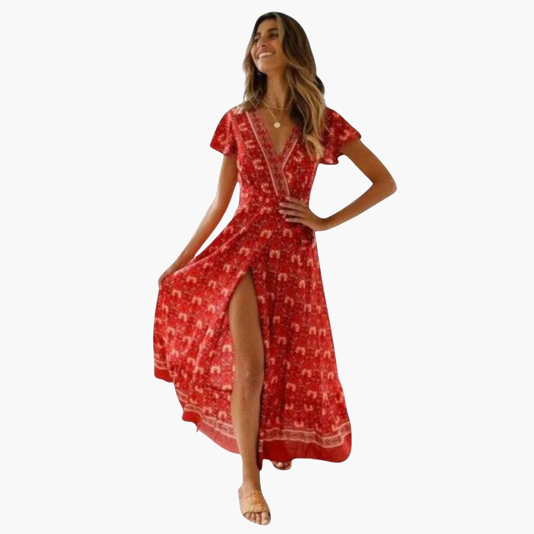 Gemustertes Midi Kleid für Damen