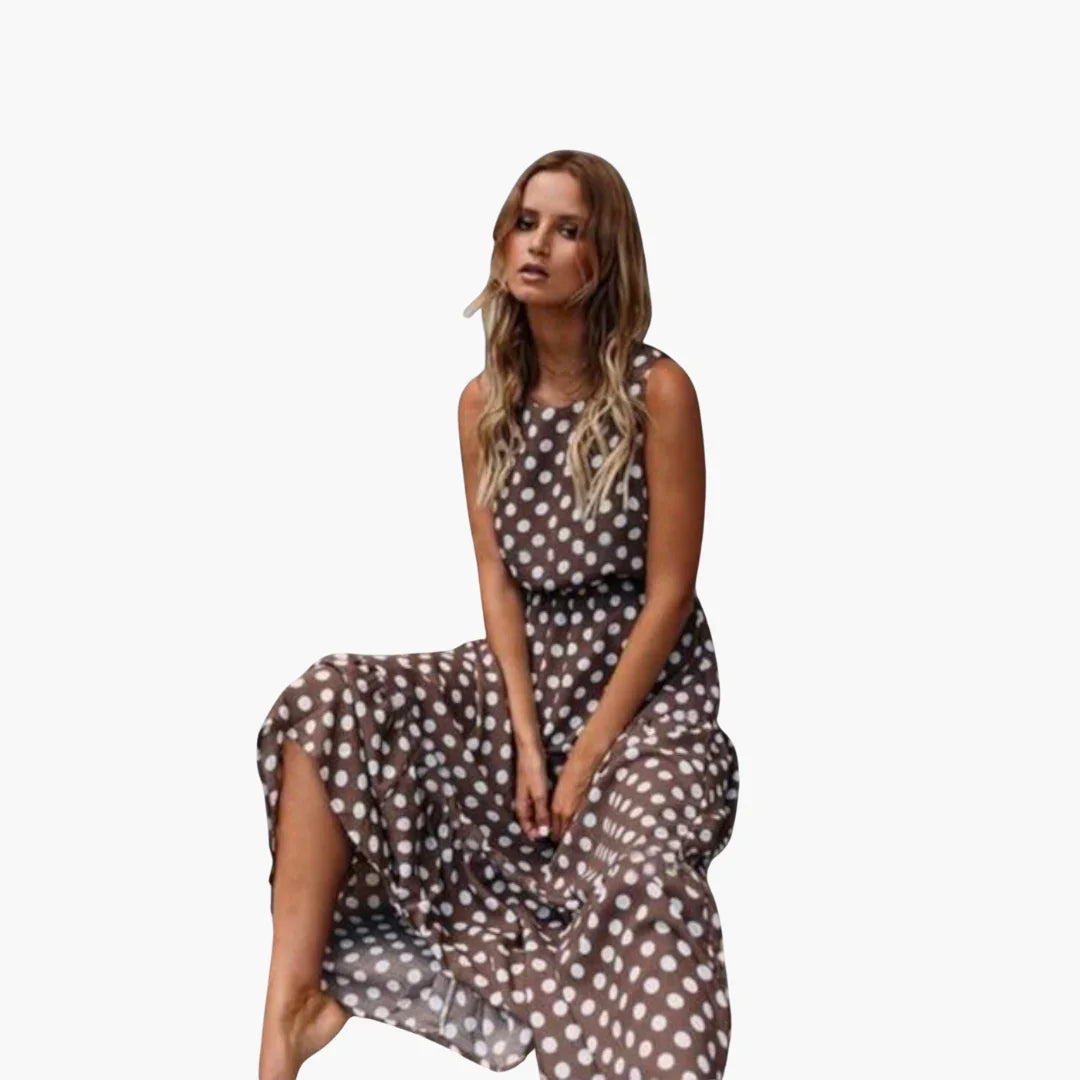 Polka Dot Midi Kleid für Damen