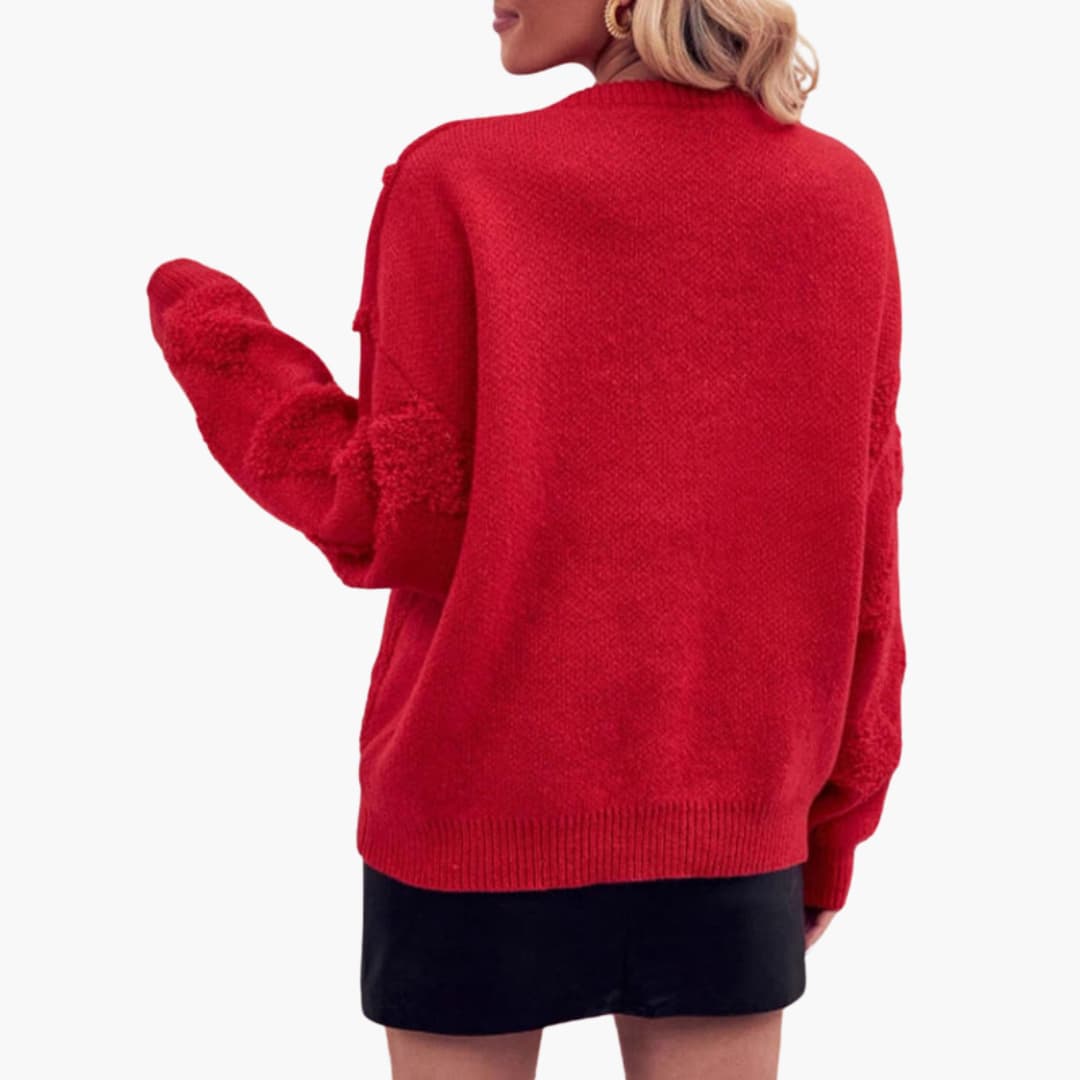 Weihnachtspullover für Damen mit 3D-Details