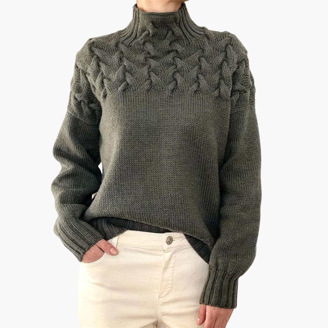 Damen pullover mit Rollkragen und langen Ärmeln
