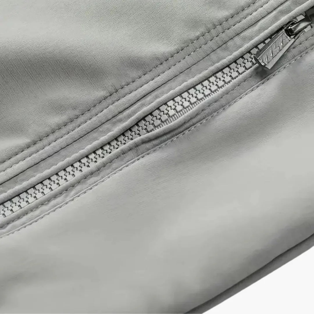 Herren Slim Fit Bomberjacke mit durchgehendem Reißverschluss