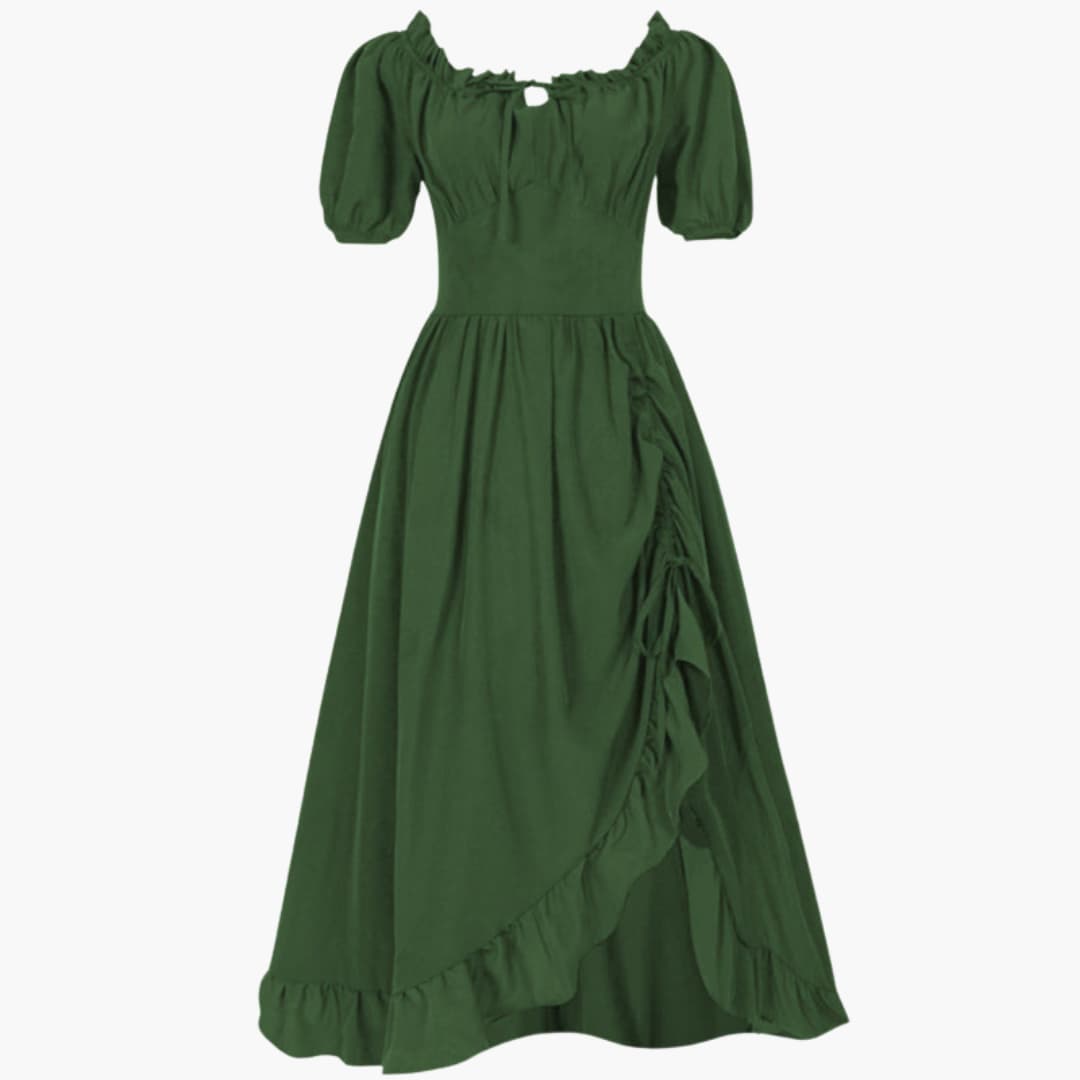 Damen Dirndl Kleid mit Puffärmeln und Rüschen | Oktoberfest 2025