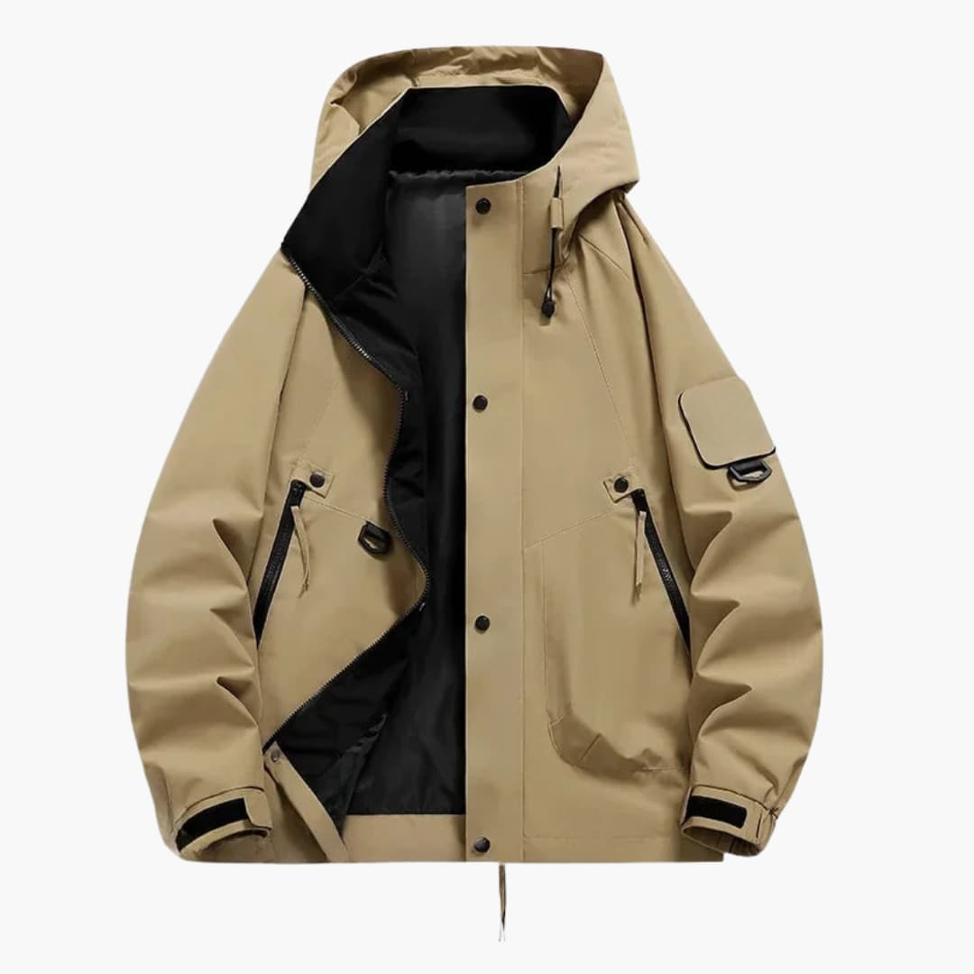 Unisex Kapuzen Skijacke mit verstellbarem Schnitt und langen Ärmeln