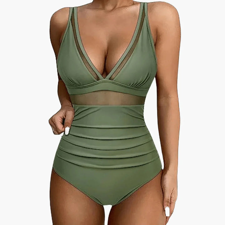 Mesh-Detail Badeanzug für Damen