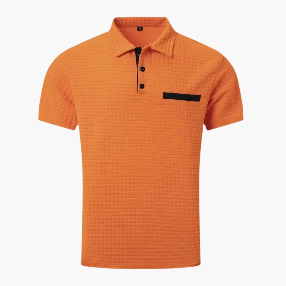 Texturiertes Slim Fit Polohemd für Herren