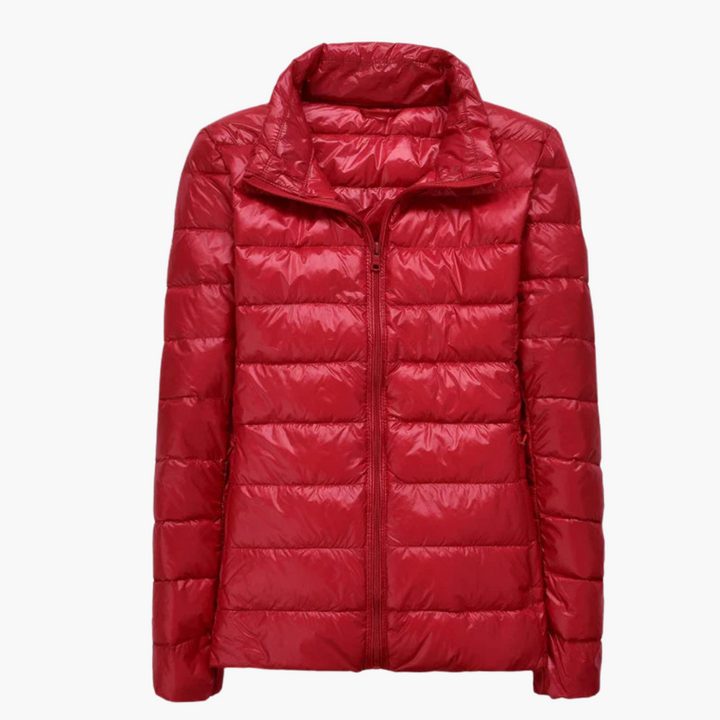 Damen Daunenjacke mit Kapuze und elastischen Bündchen