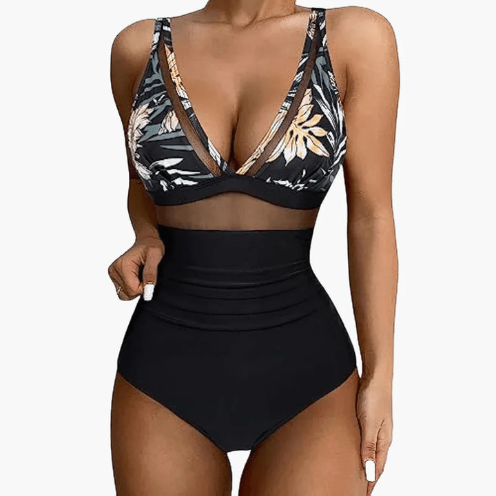 Mesh-Detail Badeanzug für Damen