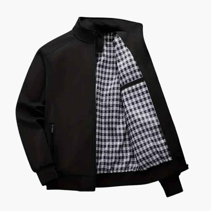Herren Slim Fit Bomberjacke mit durchgehendem Reißverschluss