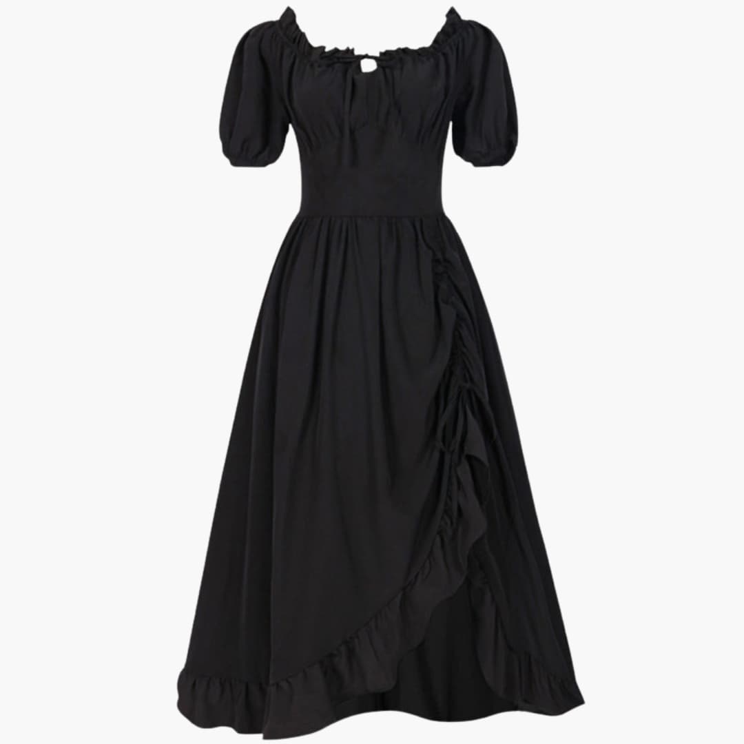 Damen Dirndl Kleid mit Puffärmeln und Rüschen | Oktoberfest 2025