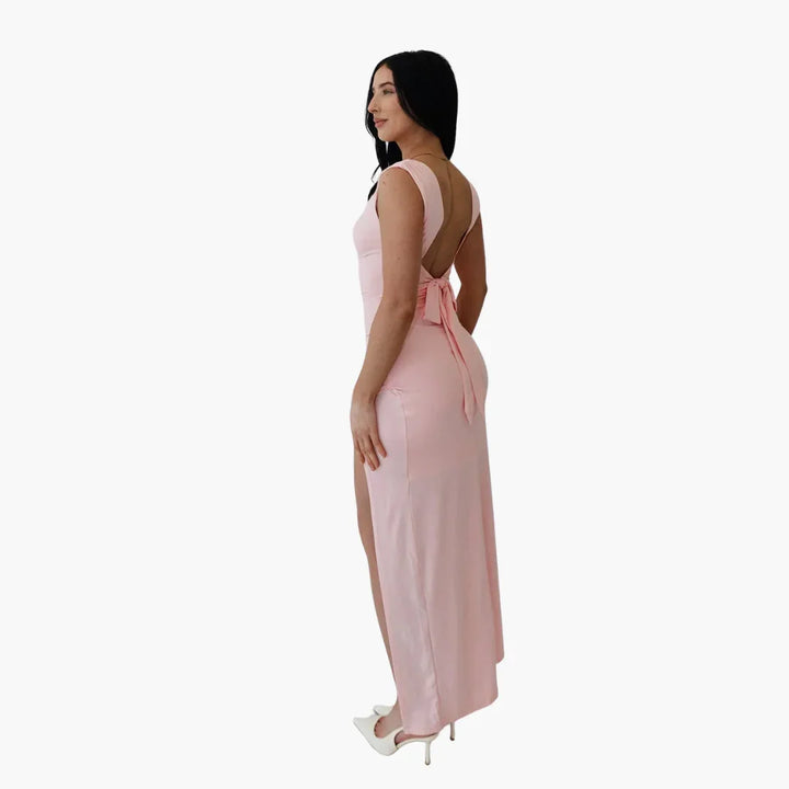 Gerüschtes Abendkleid mit Schlitz für Damen