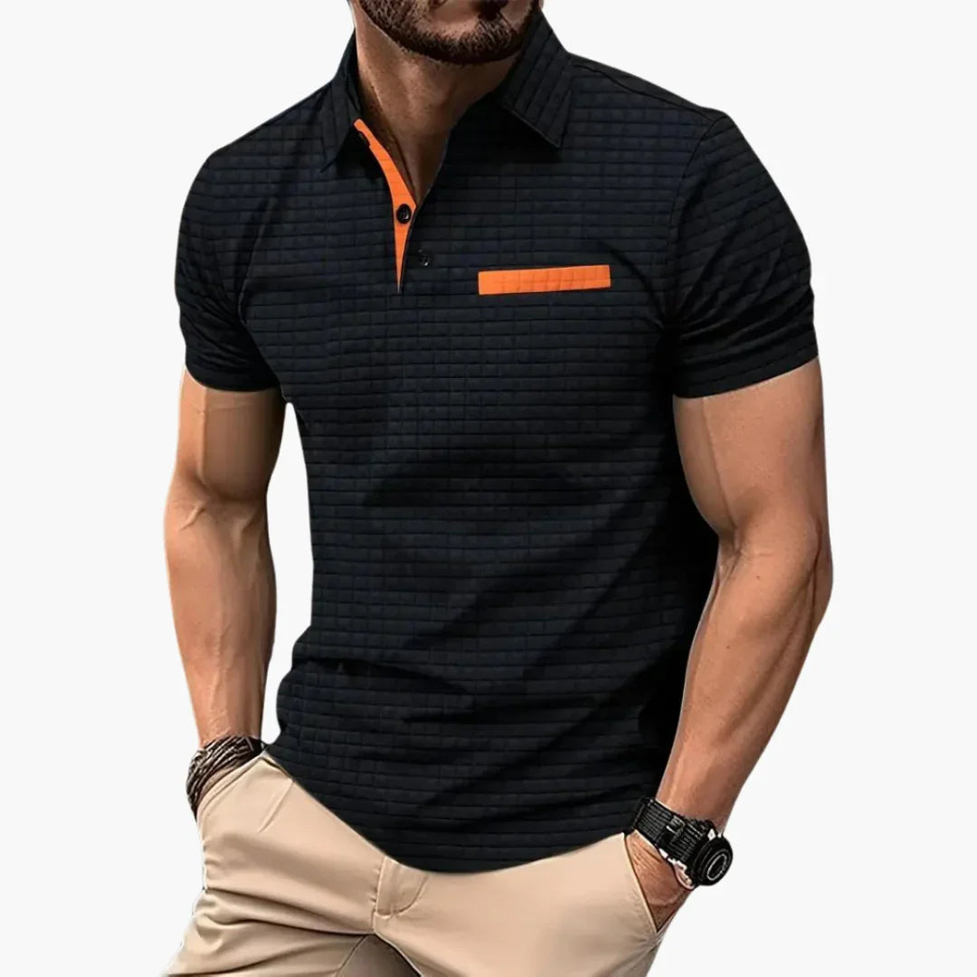 Texturiertes Slim Fit Polohemd für Herren