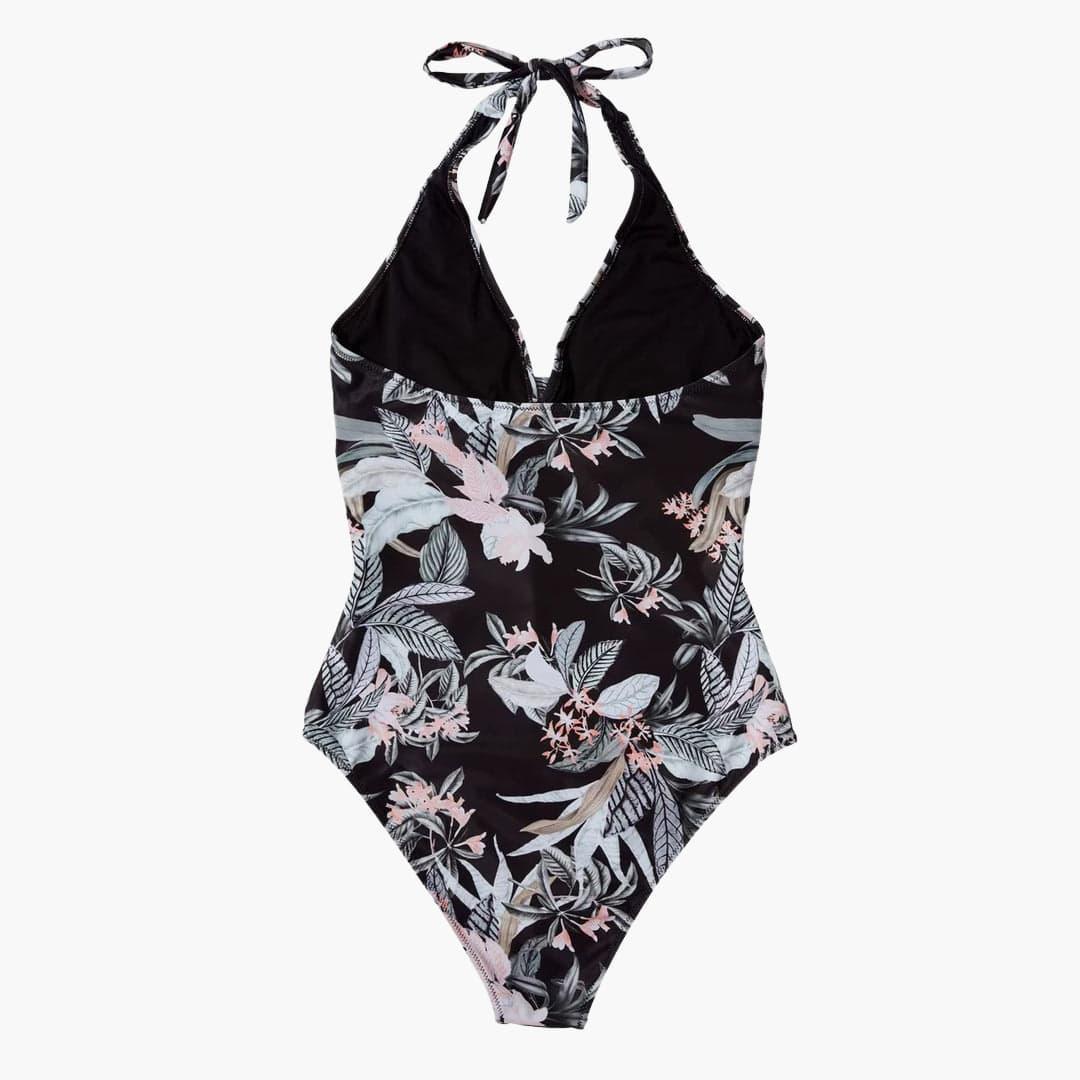 Rüschen Halterneck Badeanzug für Damen