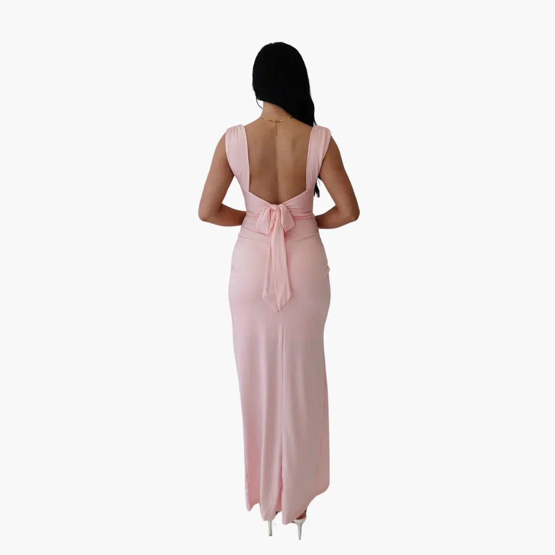 Gerüschtes Abendkleid mit Schlitz für Damen