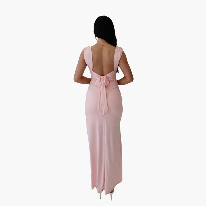 Gerüschtes Abendkleid mit Schlitz für Damen
