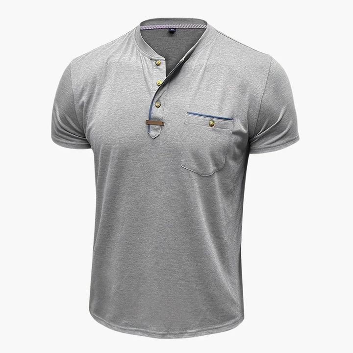 Henley T-Shirt mit Ziernähten für Herren