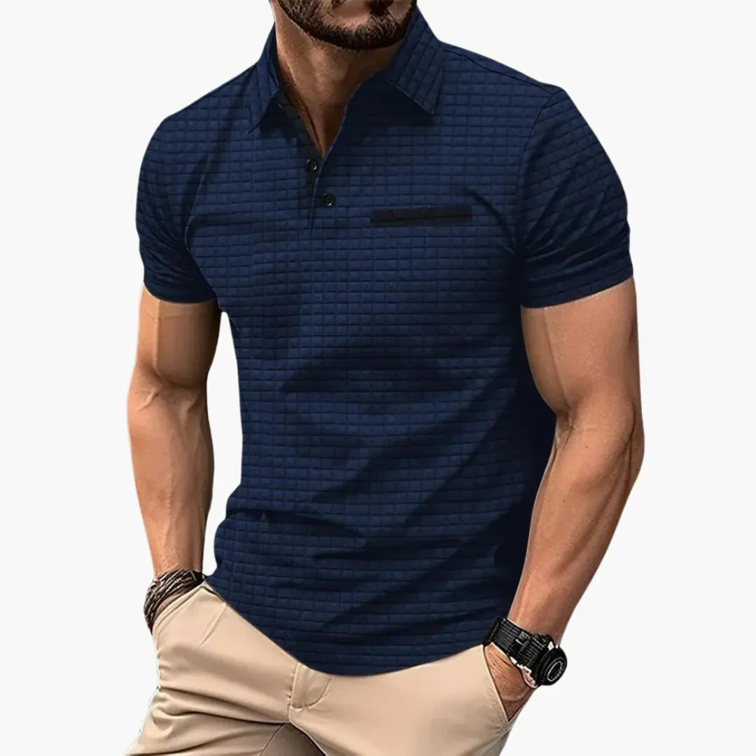 Texturiertes Slim Fit Polohemd für Herren