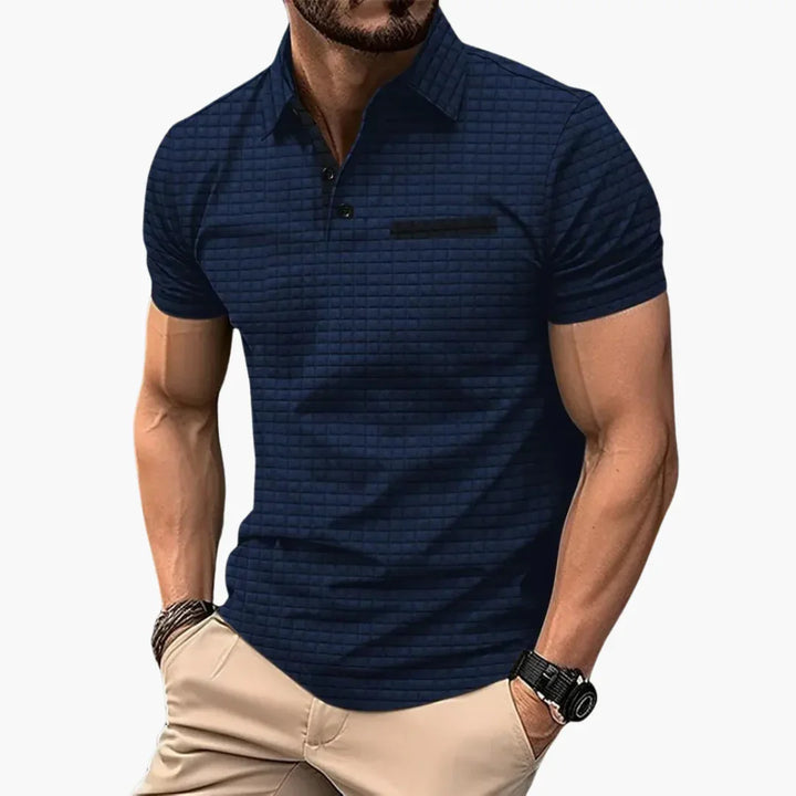 Texturiertes Slim Fit Polohemd für Herren