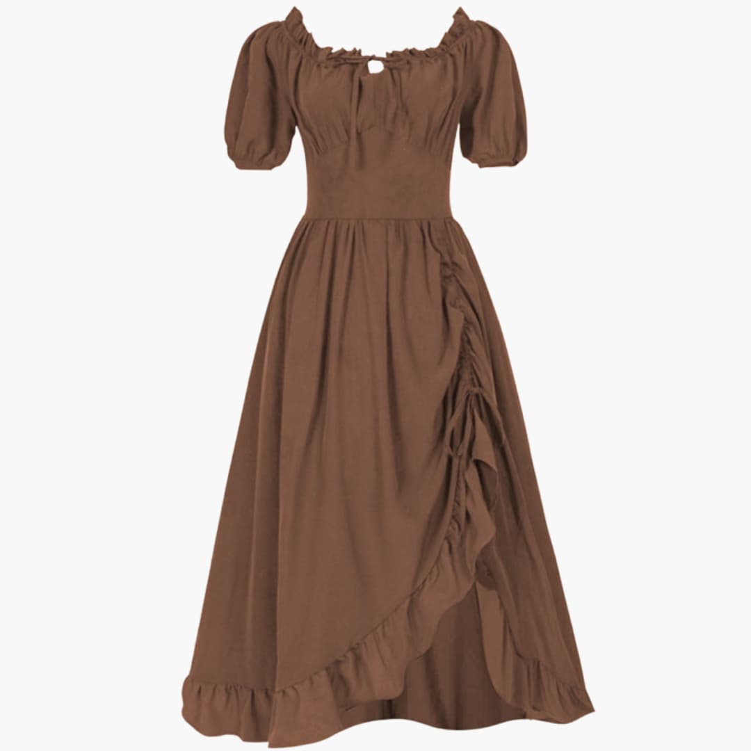 Damen Dirndl Kleid mit Puffärmeln und Rüschen | Oktoberfest 2025