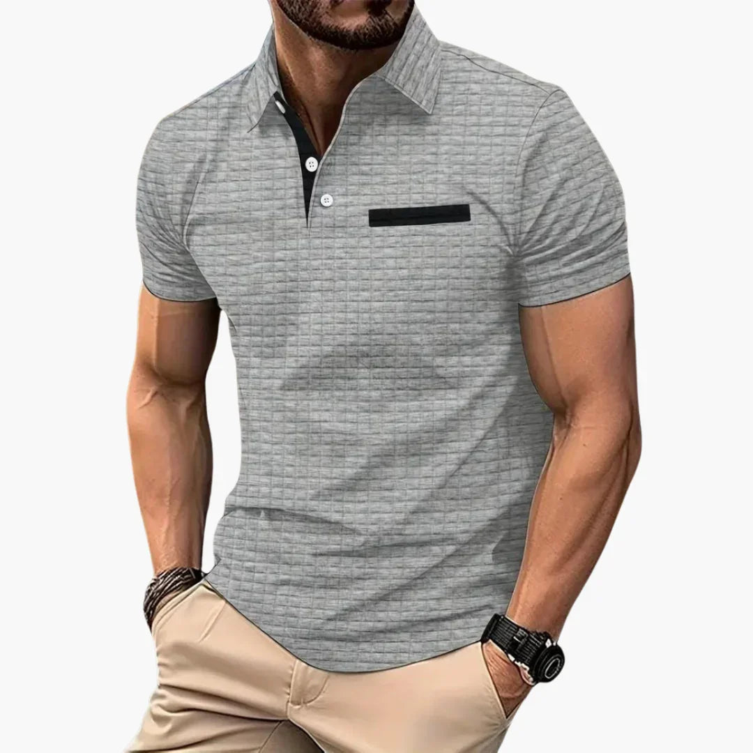 Texturiertes Slim Fit Polohemd für Herren