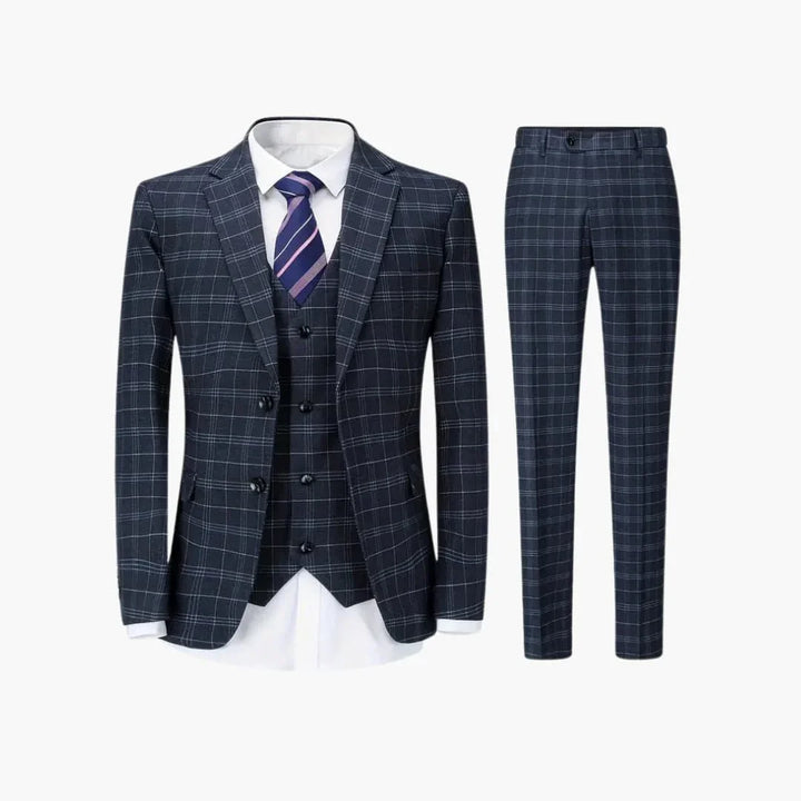Kariertes Slim Fit Anzugset für Herren