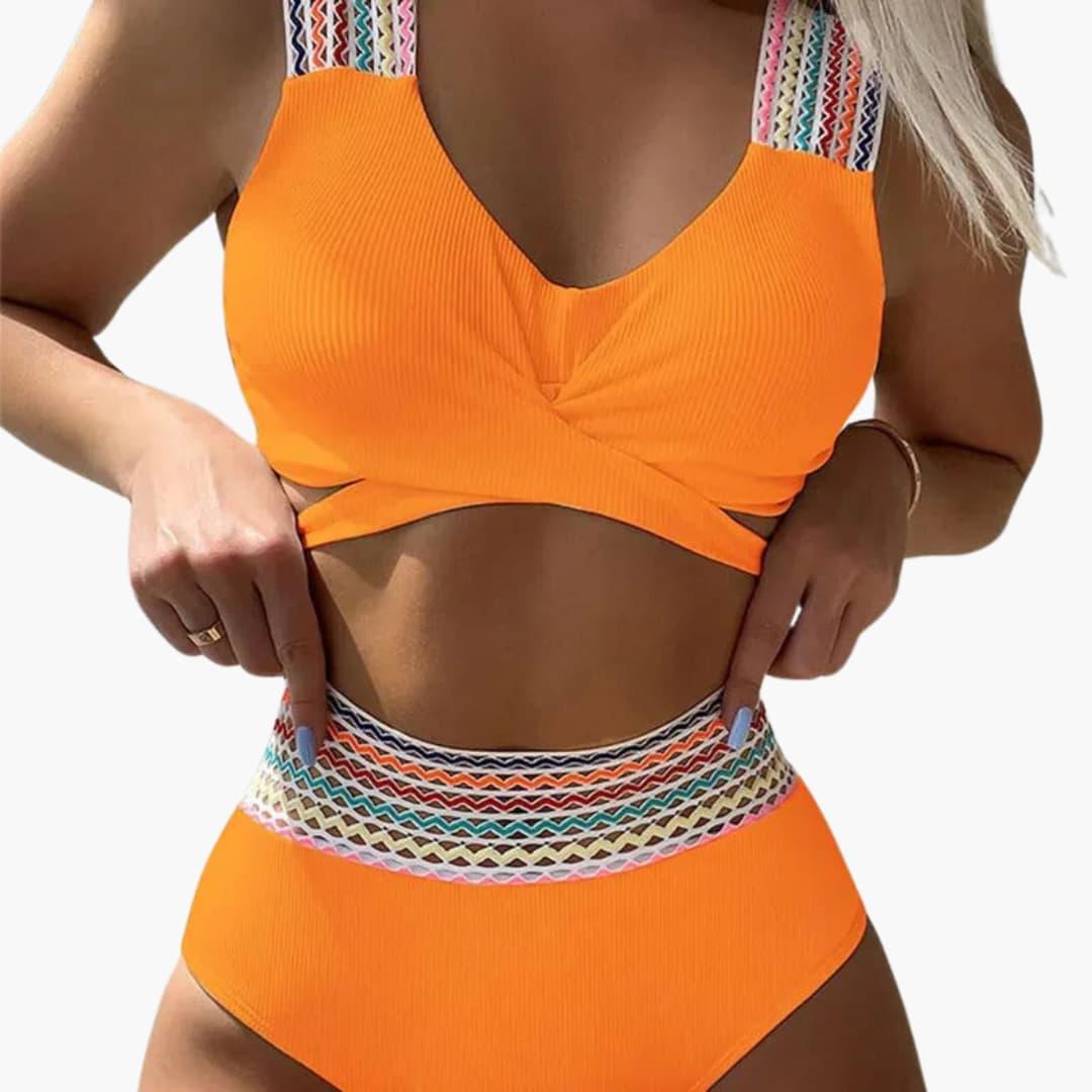 Zweiteiliger Bikini mit Rippstruktur für Damen