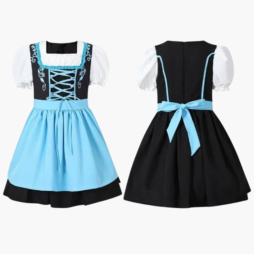 Mädchen Dirndl Kleid mit Stickerei und Schnürung | Oktoberfest 2025