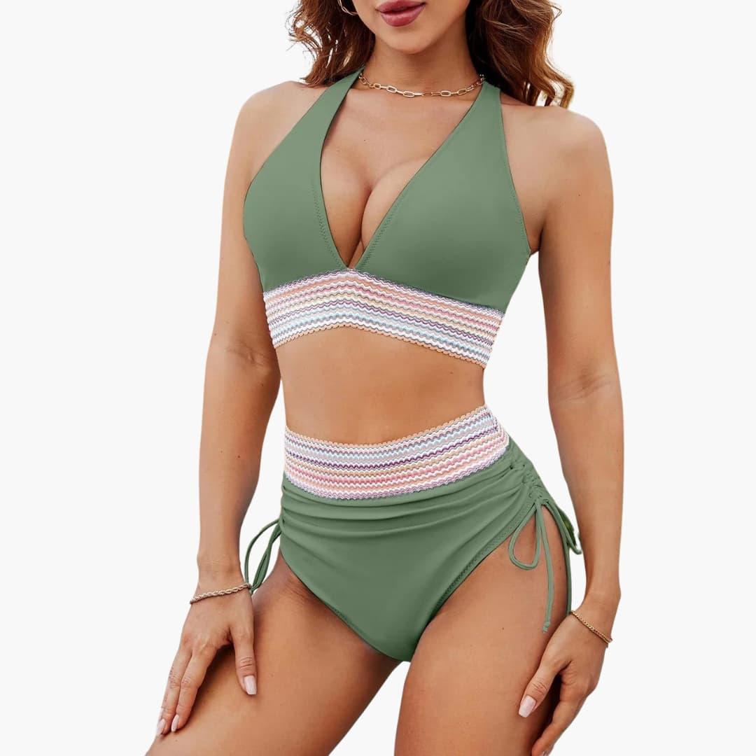 Zweiteiliger Bikini mit High Waist für Damen
