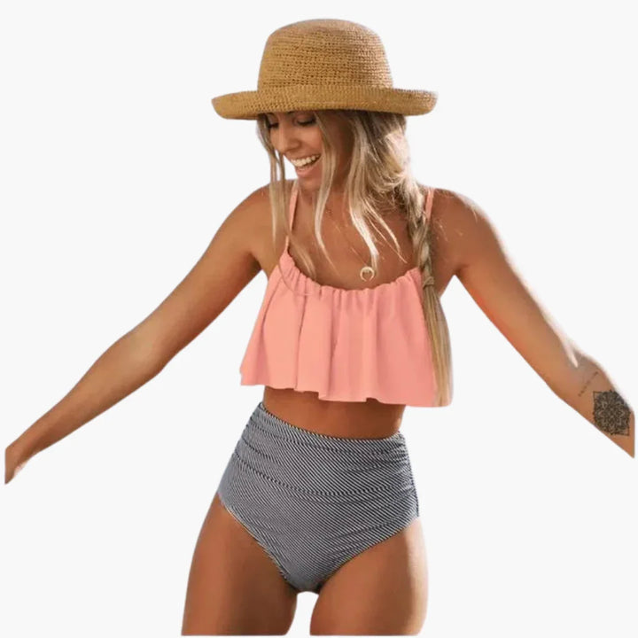 Boho Rüschen Bikini Zweiteiler für Damen