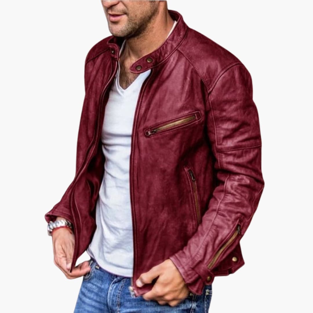Herrenjacke mit Stehkragen und Reißverschlusstaschen