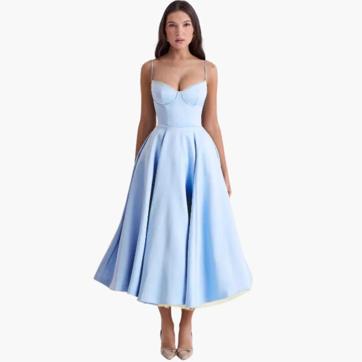 Ärmelloses Midikleid mit Faltenrock für Damen