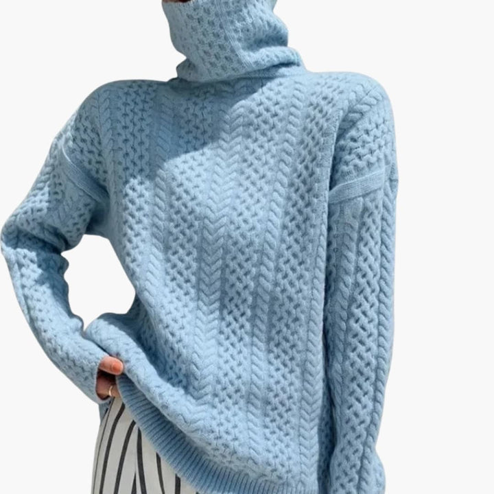 Damen pullover mit Rollkragen und langen Ärmeln