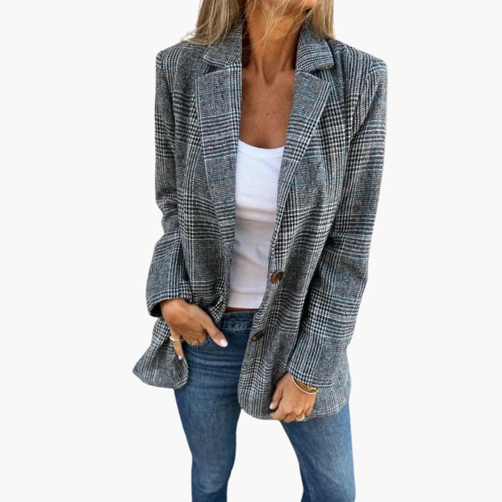 Carina | Lässiger Karo-Blazer mit Revers