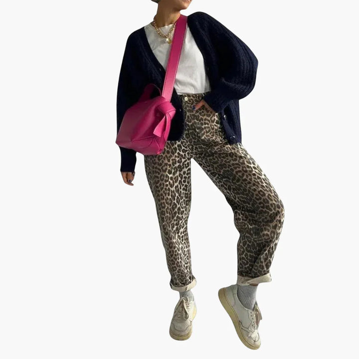 Leopardenmuster Jeans für Damen