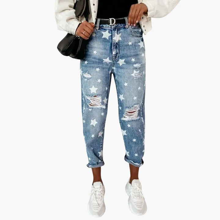 Gemusterte Stoffhose für Damen