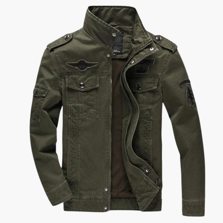 Herren Bikerjacke mit Reißverschluss und langen Ärmeln