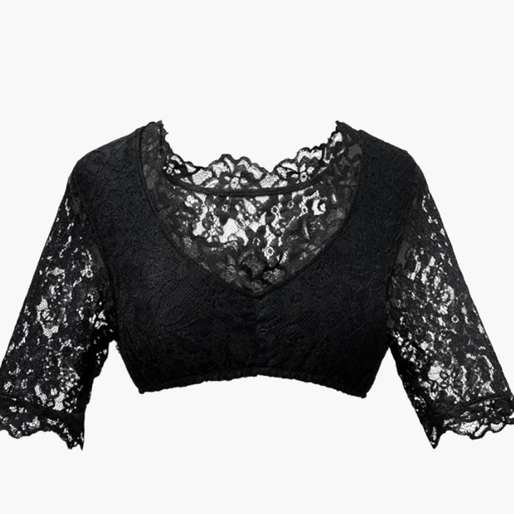 Damen Dirndl bluse mit Spitze und Kurzarm | Oktoberfest 2025