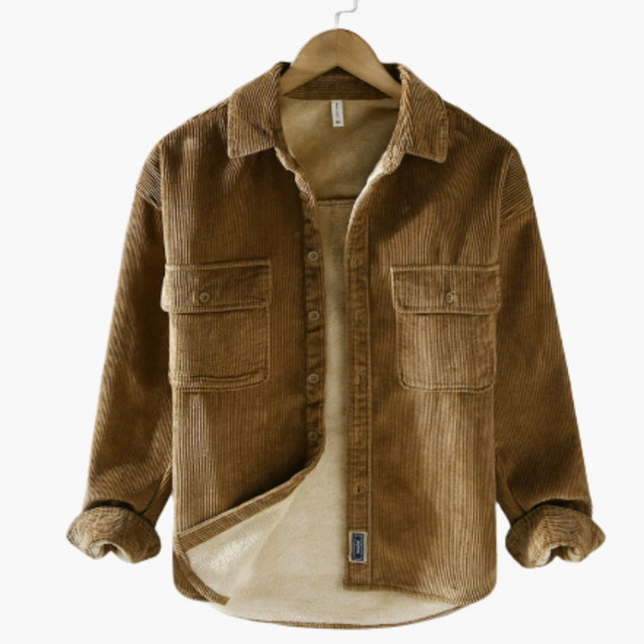 Herren Cordjacke mit Knopfleiste und Innenfutter