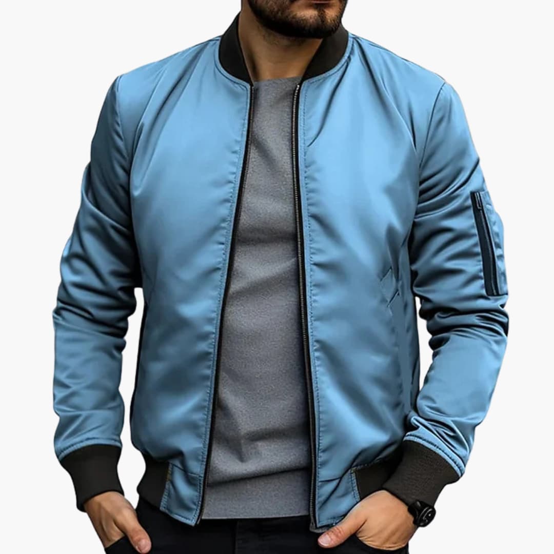 Herren Bomberjacke mit Reißverschluss und elastischem Saum