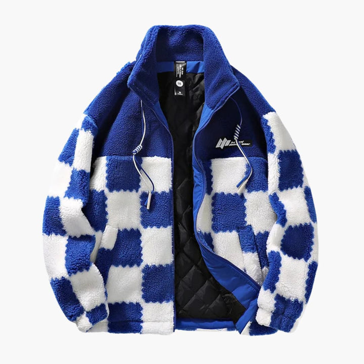 Herren-Fleecejacke mit Reißverschluss und gemusterter Oberfläche