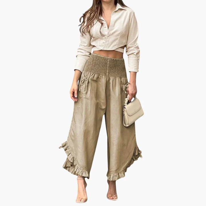 Raffungsdetail Weithose für Damen