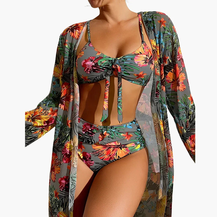 Bikini Set mit Strand Cover-Up für Damen