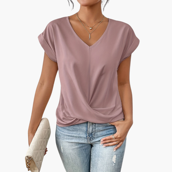 Clara | Lässiges T-Shirt mit Sweetheart-Ausschnitt