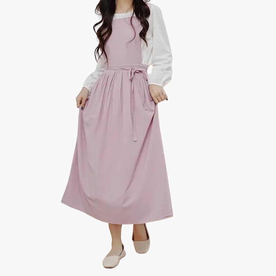 Damen Dirndl Kleid kurz mit Schürze und Knopfleiste | Oktoberfest 2025