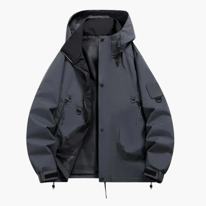 Unisex Kapuzen Skijacke mit verstellbarem Schnitt und langen Ärmeln