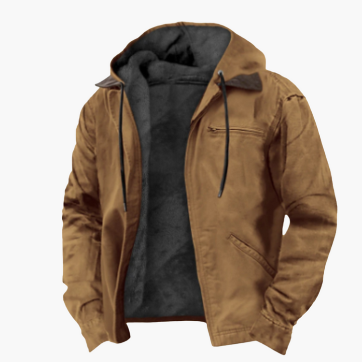 Herren Jacke mit Kapuze und wärmendem Innenfutter