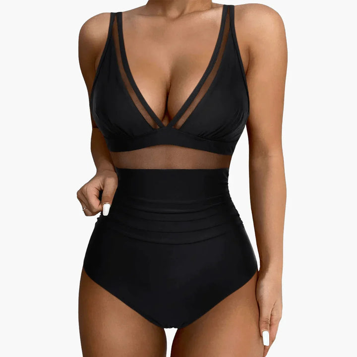 Mesh-Detail Badeanzug für Damen