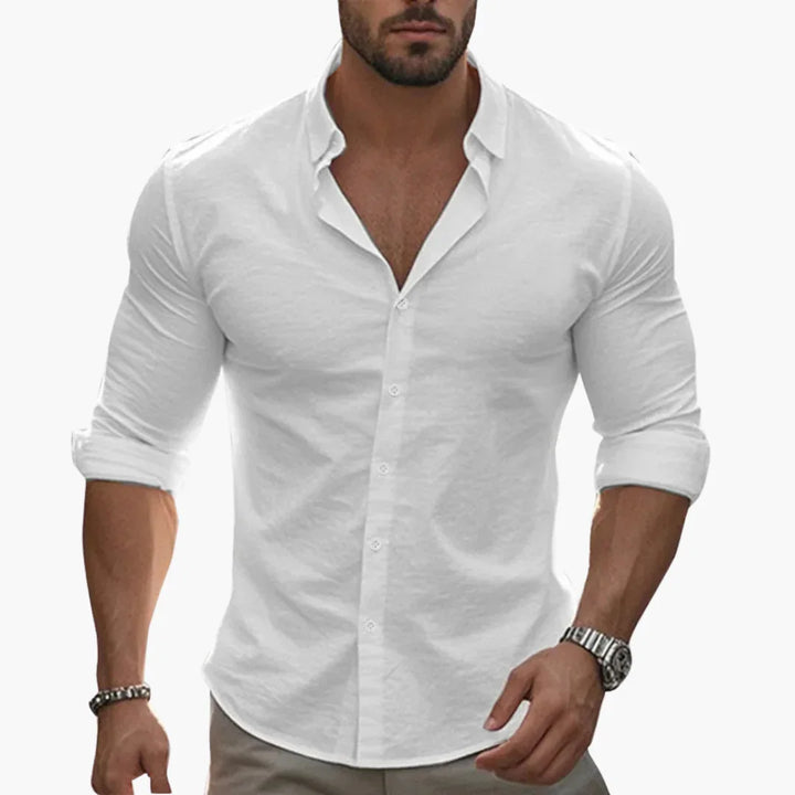 Slim Fit Langarmhemd mit Knöpfen für Herren